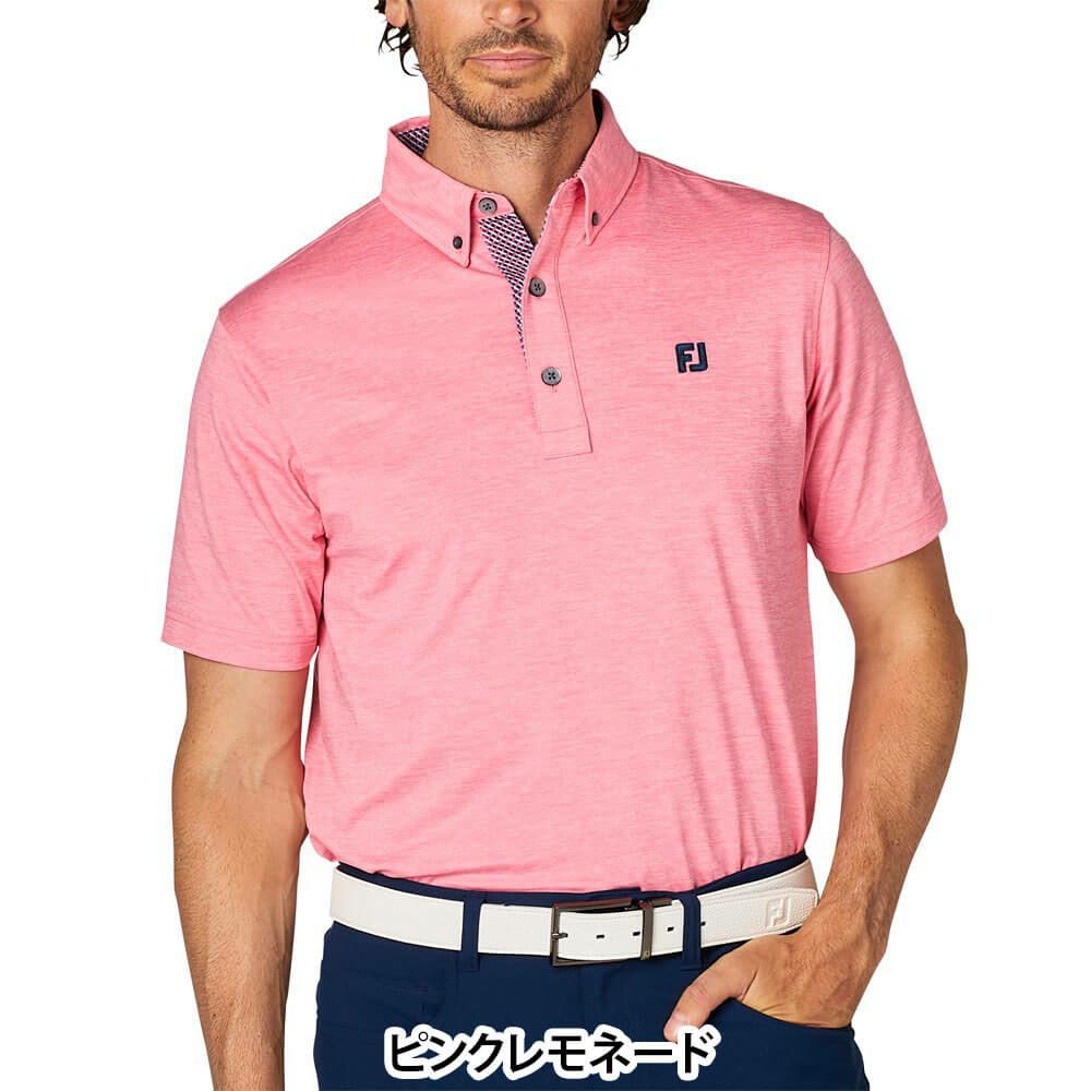 フットジョイ FootJoy　メンズ ヘザープリント 半袖 ボタンダウン ポロシャツ FJ-S25-S17　2025年モデル 詳細2