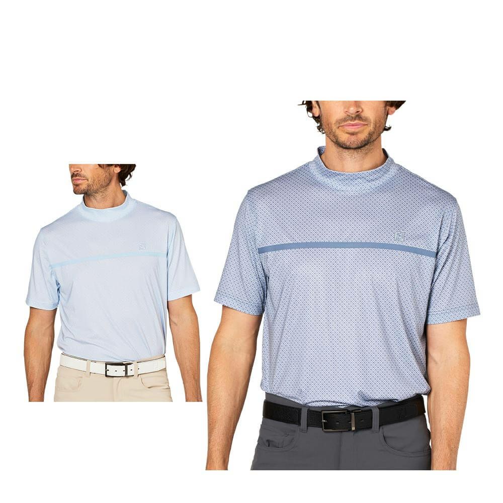 フットジョイ FootJoy　メンズ ループプリント 半袖 モックネックシャツ FJ-S25-S20　2025年モデル