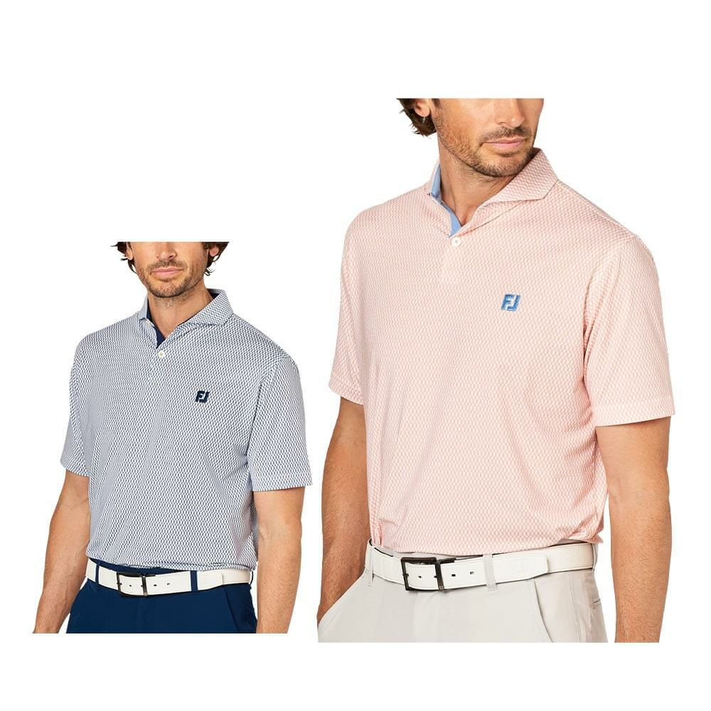 フットジョイ FootJoy　メンズ ダイヤ柄 ワイドカラー 半袖 ポロシャツ FJ-S25-S23　2025年モデル 詳細1