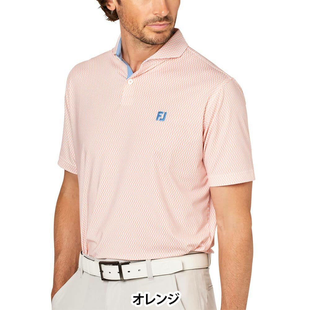 フットジョイ FootJoy　メンズ ダイヤ柄 ワイドカラー 半袖 ポロシャツ FJ-S25-S23　2025年モデル 詳細2