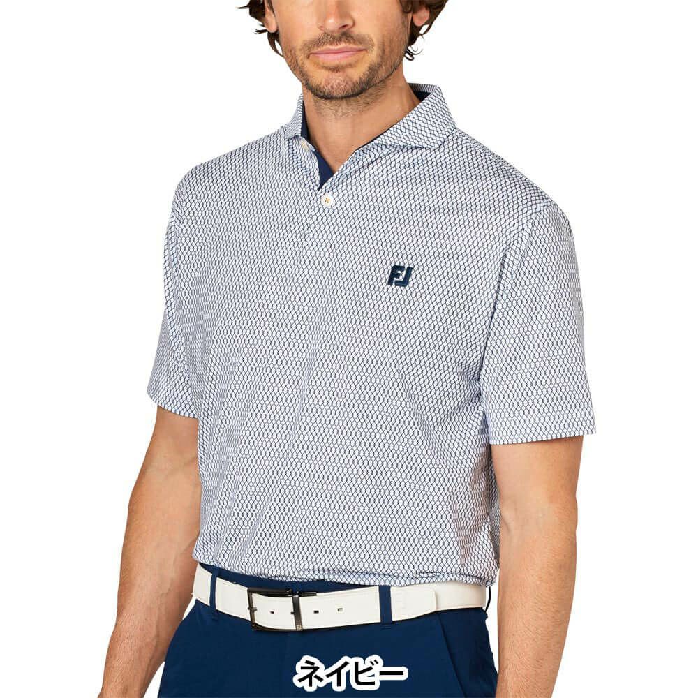 フットジョイ FootJoy　メンズ ダイヤ柄 ワイドカラー 半袖 ポロシャツ FJ-S25-S23　2025年モデル 詳細5