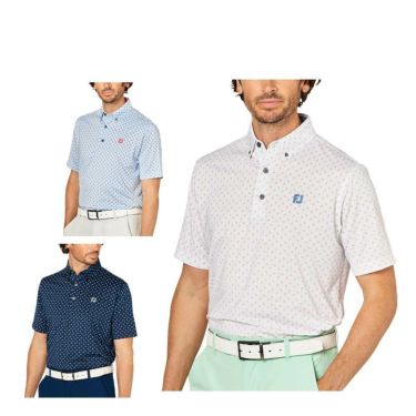 フットジョイ FootJoy　メンズ つぼみ柄 半袖 ボタンダウン ポロシャツ FJ-S25-S25　2025年モデル 詳細1