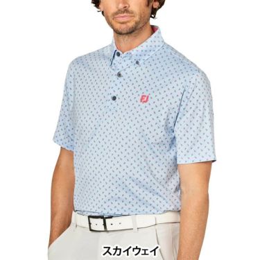 フットジョイ FootJoy　メンズ つぼみ柄 半袖 ボタンダウン ポロシャツ FJ-S25-S25　2025年モデル 詳細2