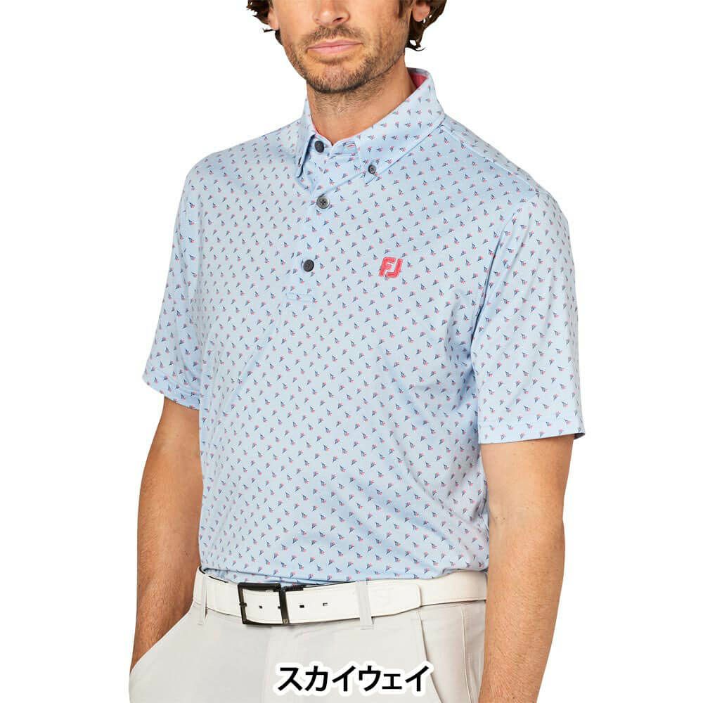 フットジョイ FootJoy　メンズ つぼみ柄 半袖 ボタンダウン ポロシャツ FJ-S25-S25　2025年モデル 詳細2