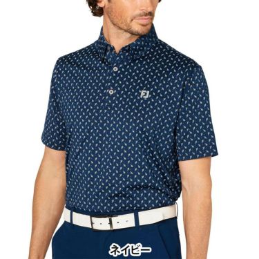 フットジョイ FootJoy　メンズ つぼみ柄 半袖 ボタンダウン ポロシャツ FJ-S25-S25　2025年モデル 詳細5