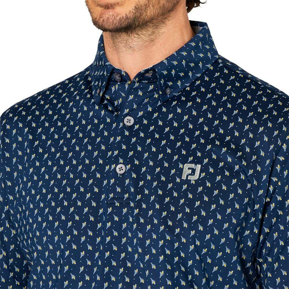 フットジョイ FootJoy　メンズ つぼみ柄 半袖 ボタンダウン ポロシャツ FJ-S25-S25　2025年モデル 詳細7