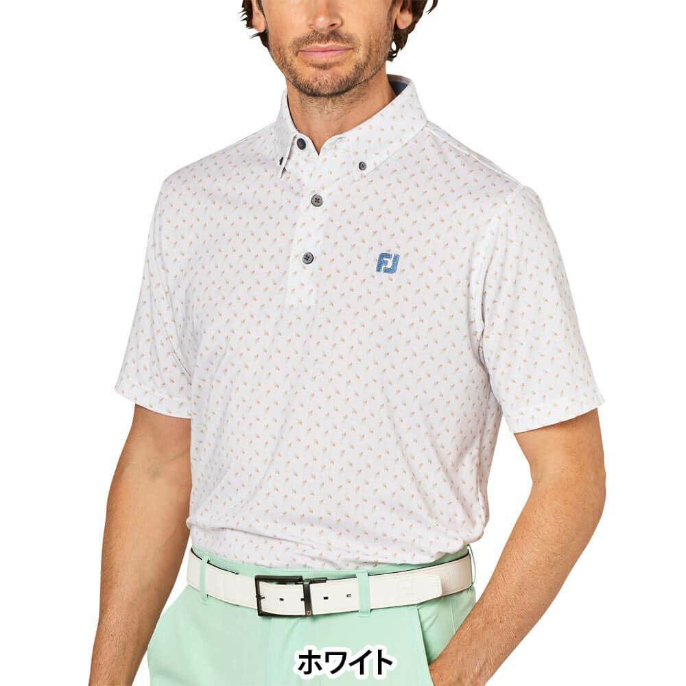フットジョイ FootJoy　メンズ つぼみ柄 半袖 ボタンダウン ポロシャツ FJ-S25-S25　2025年モデル 詳細8