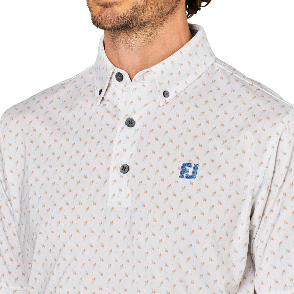 フットジョイ FootJoy　メンズ つぼみ柄 半袖 ボタンダウン ポロシャツ FJ-S25-S25　2025年モデル 詳細10