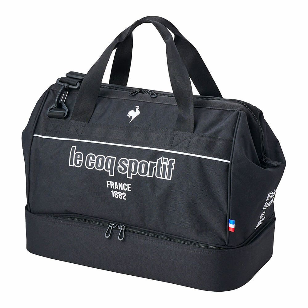 ルコック Le coq sportif　メンズ シューズ収納付き 二層式 ボストンバッグ LG5SBB00M BK ブラック　2025年モデル ブラック
