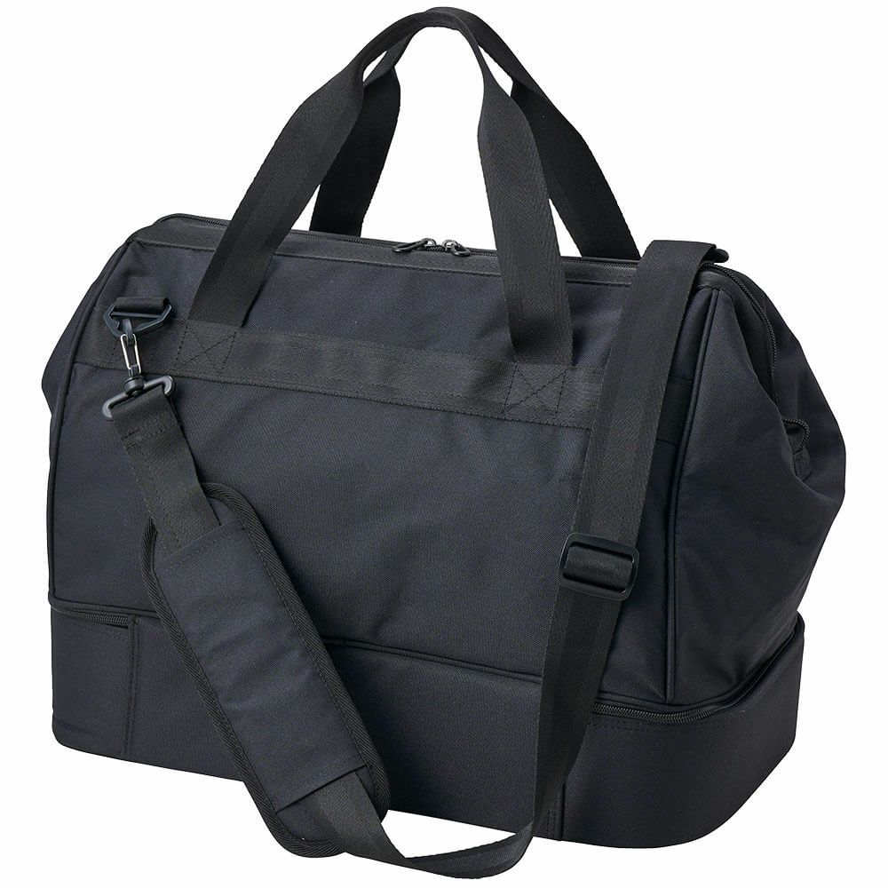 ルコック Le coq sportif　メンズ シューズ収納付き 二層式 ボストンバッグ LG5SBB00M BK ブラック　2025年モデル ブラック