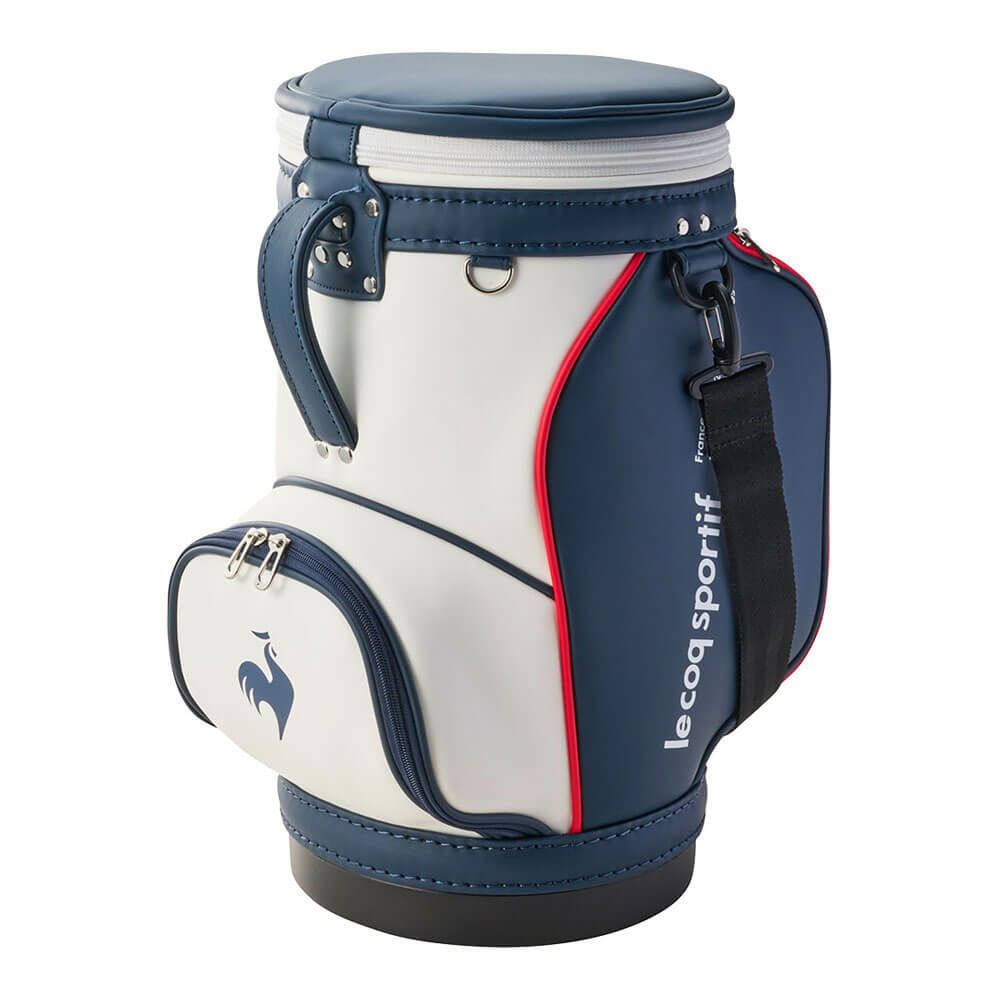 ルコック Le coq sportif　メンズ キャディバッグ型 クーラーバッグ LG5SBZ80M WN ホワイト×ネイビー　2025年モデル ホワイト×ネイビー
