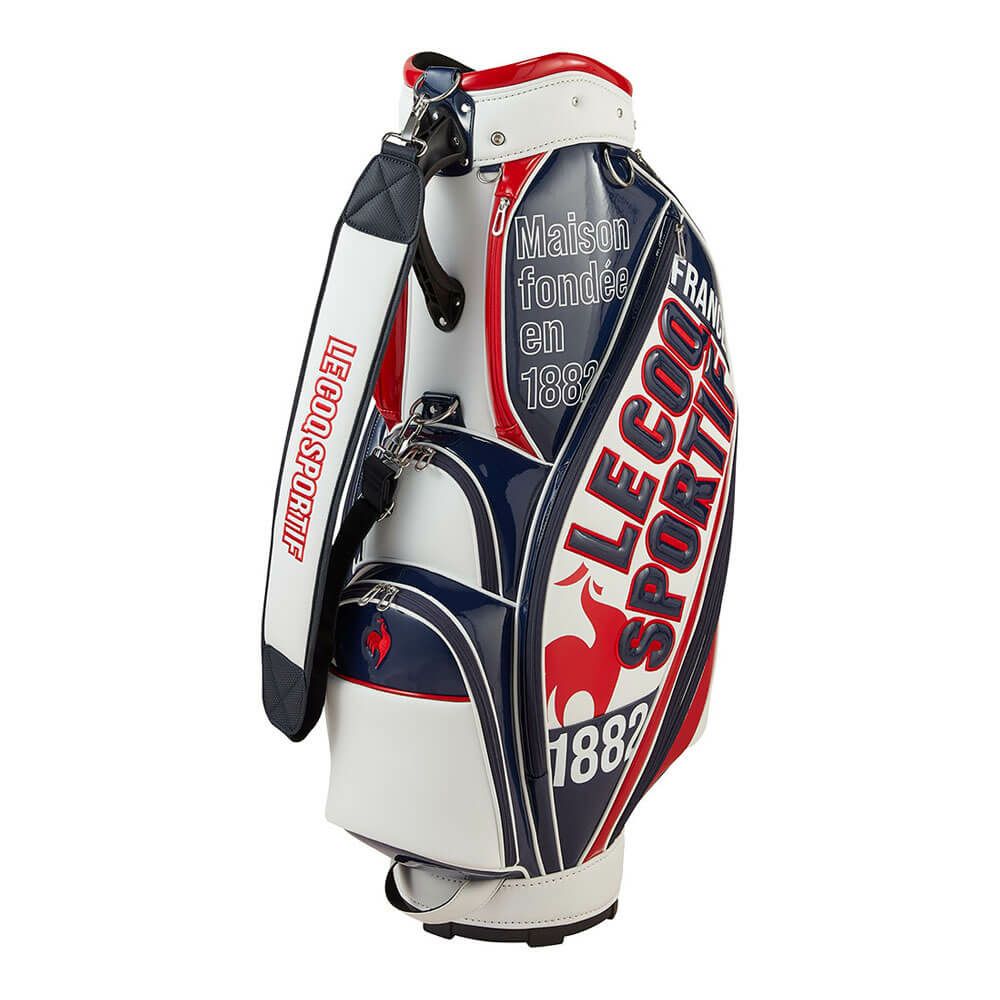 ルコック Le coq sportif　メンズ グラフィックデザイン キャディバッグ LG5SCB02M WN ホワイト×ネイビー　2025年モデル ホワイト×ネイビー