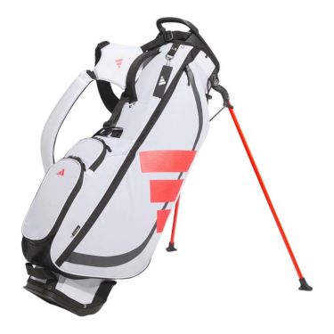 アディダス adidas　メンズ アディゼロ 軽量 コンパクト スタンドキャディバッグ KVH36 JE7154 ホワイト/ルシッドレッド　2025年モデル ホワイト/ルシッドレッド