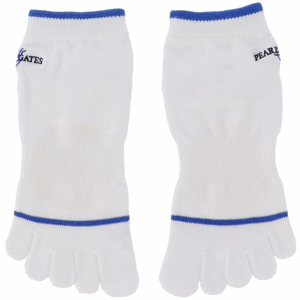 パーリーゲイツ PEARLY GATES　メンズ 5本指 ショートソックス 053-5186203 030 ホワイト　2025年モデル