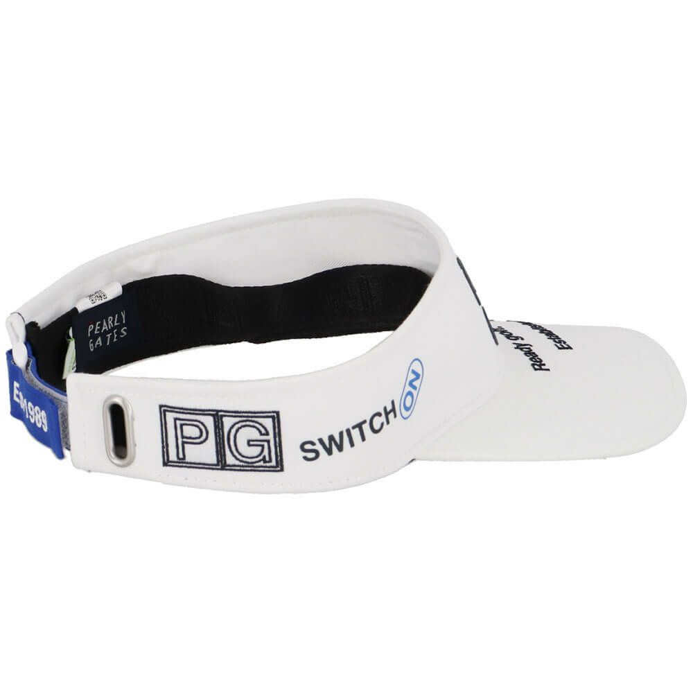 パーリーゲイツ PEARLY GATES　SWITCH ON リサイクル ツイル バイザー 053-5187302 030 ホワイト　2025年モデル 詳細2