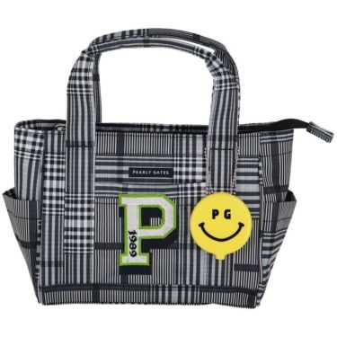 パーリーゲイツ PEARLY GATES　PG SMILEチャーム付き チェック柄 カートバッグ 053-5181203 031 ホワイト　2025年モデル