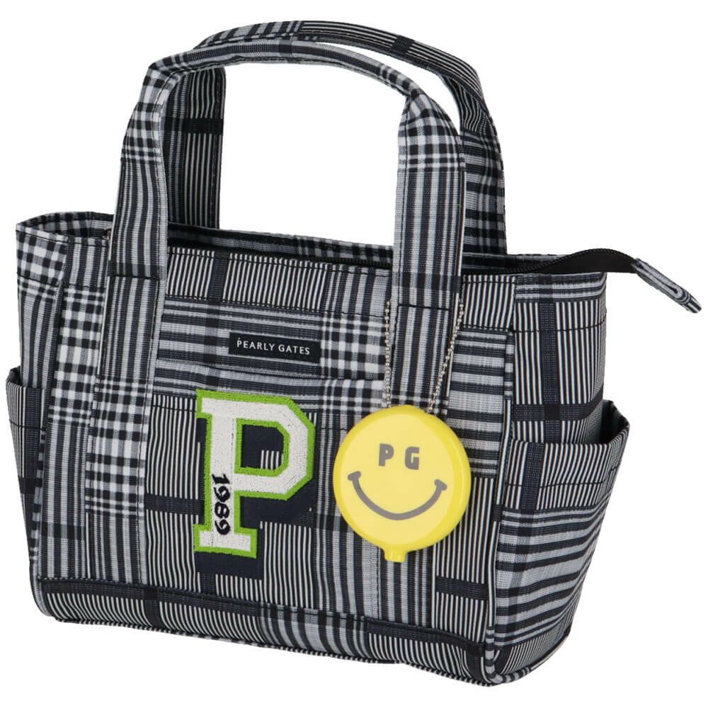 パーリーゲイツ PEARLY GATES　PG SMILEチャーム付き チェック柄 カートバッグ 053-5181203 031 ホワイト　2025年モデル 詳細2
