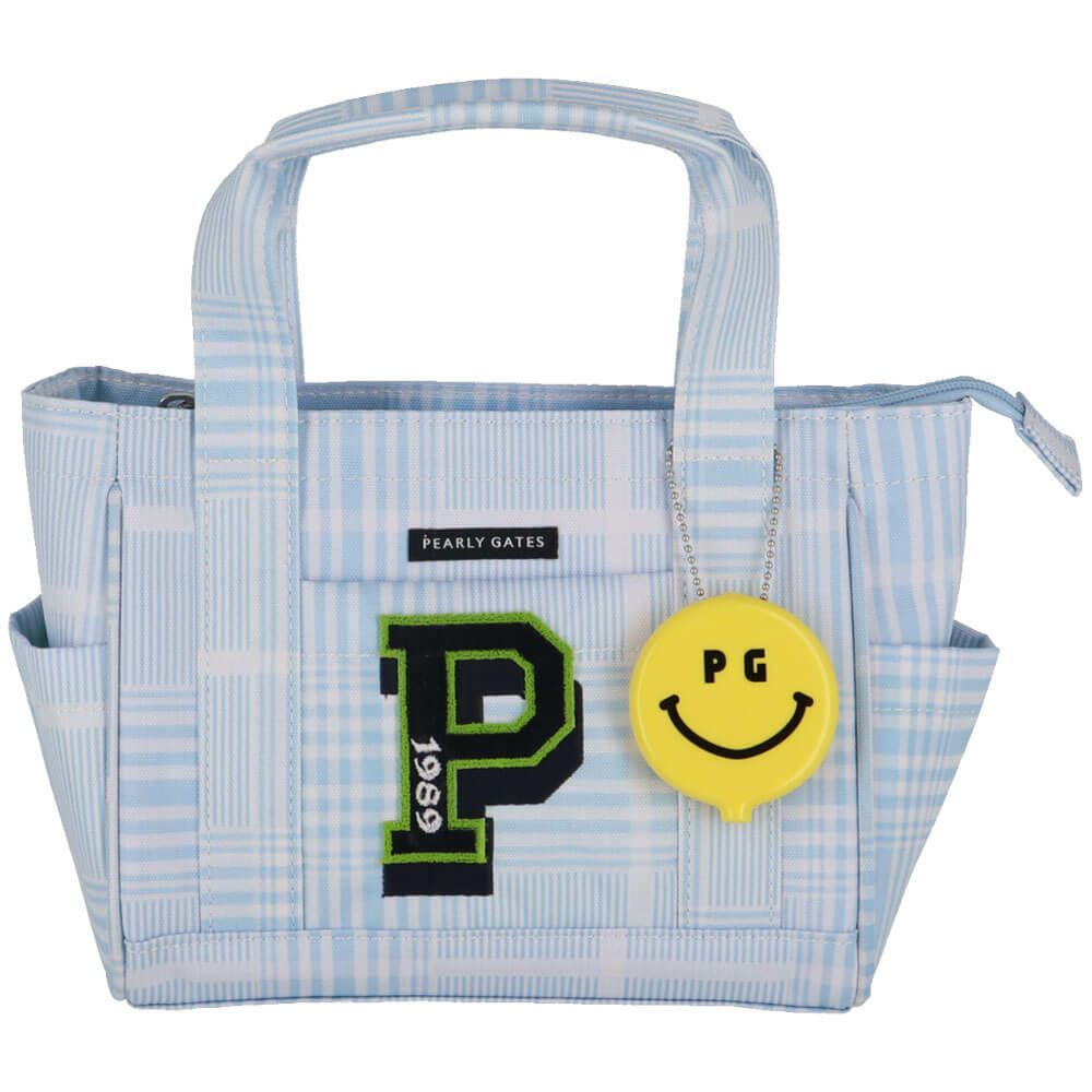 パーリーゲイツ PEARLY GATES　PG SMILEチャーム付き チェック柄 カートバッグ 053-5181203 111 ブルー　2025年モデル
