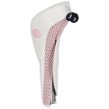 パーリーゲイツ PEARLY GATES　LIMITED02 合皮 フェアウェイウッド用 ヘッドカバー 053-5984201 031 ホワイト×ベビーピンク　2025年モデル 詳細4