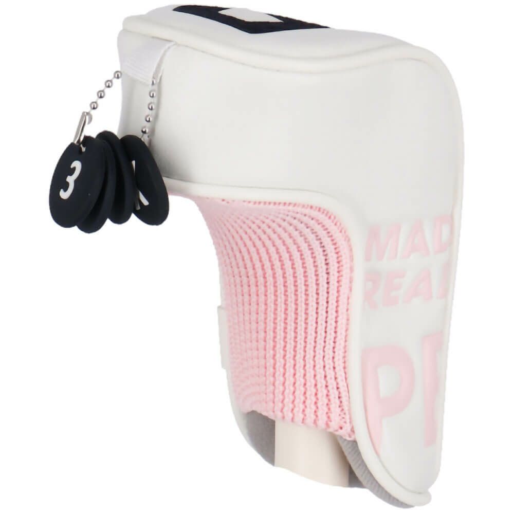 パーリーゲイツ PEARLY GATES　LIMITED02 合皮 ユーティリティ用 ヘッドカバー 053-5984202 031 ホワイト×ベビーピンク　2025年モデル 詳細3