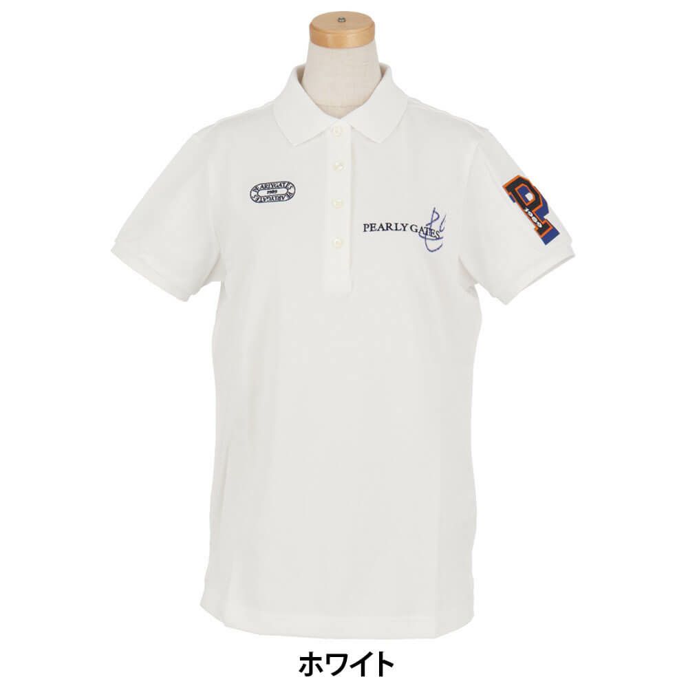 パーリーゲイツ PEARLY GATES　レディース 鹿の子 ロゴデザイン 半袖 ポロシャツ 055-5160202　2025年モデル 詳細2