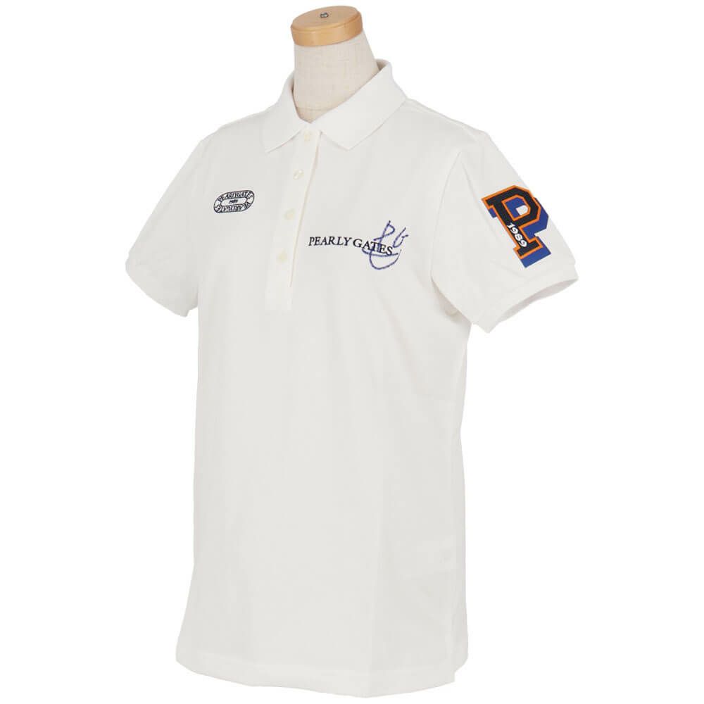パーリーゲイツ PEARLY GATES　レディース 鹿の子 ロゴデザイン 半袖 ポロシャツ 055-5160202　2025年モデル 詳細4