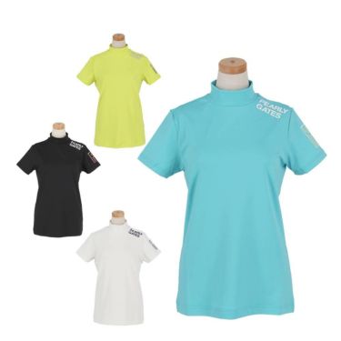 パーリーゲイツ PEARLY GATES　レディース ロゴプリント ストレッチ 半袖 ハイネック シャツ 055-5167302　2025年モデル