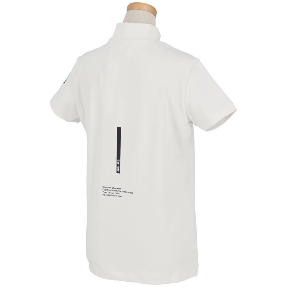 パーリーゲイツ PEARLY GATES　レディース ロゴプリント ストレッチ 半袖 ハイネック シャツ 055-5167302　2025年モデル 詳細3