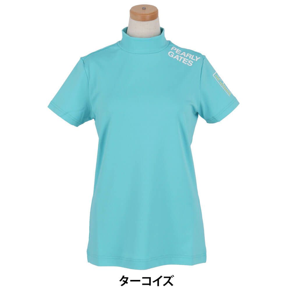 パーリーゲイツ PEARLY GATES　レディース ロゴプリント ストレッチ 半袖 ハイネック シャツ 055-5167302　2025年モデル 詳細9