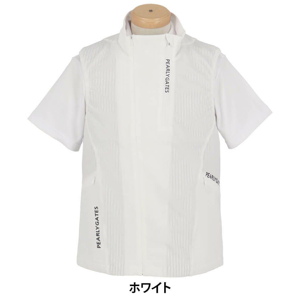 パーリーゲイツ PEARLY GATES　メンズ ロゴプリント ストレッチ フルジップベスト 053-5158301　2025年モデル 詳細2