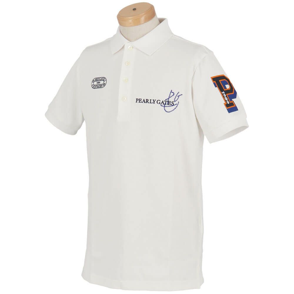 パーリーゲイツ PEARLY GATES　メンズ 鹿の子 ロゴデザイン 半袖 ポロシャツ 053-5160201　2025年モデル 詳細4