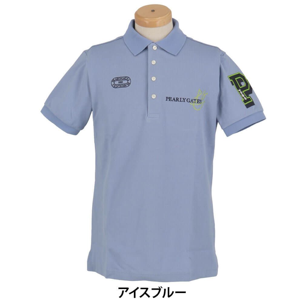 パーリーゲイツ PEARLY GATES　メンズ 鹿の子 ロゴデザイン 半袖 ポロシャツ 053-5160201　2025年モデル 詳細5