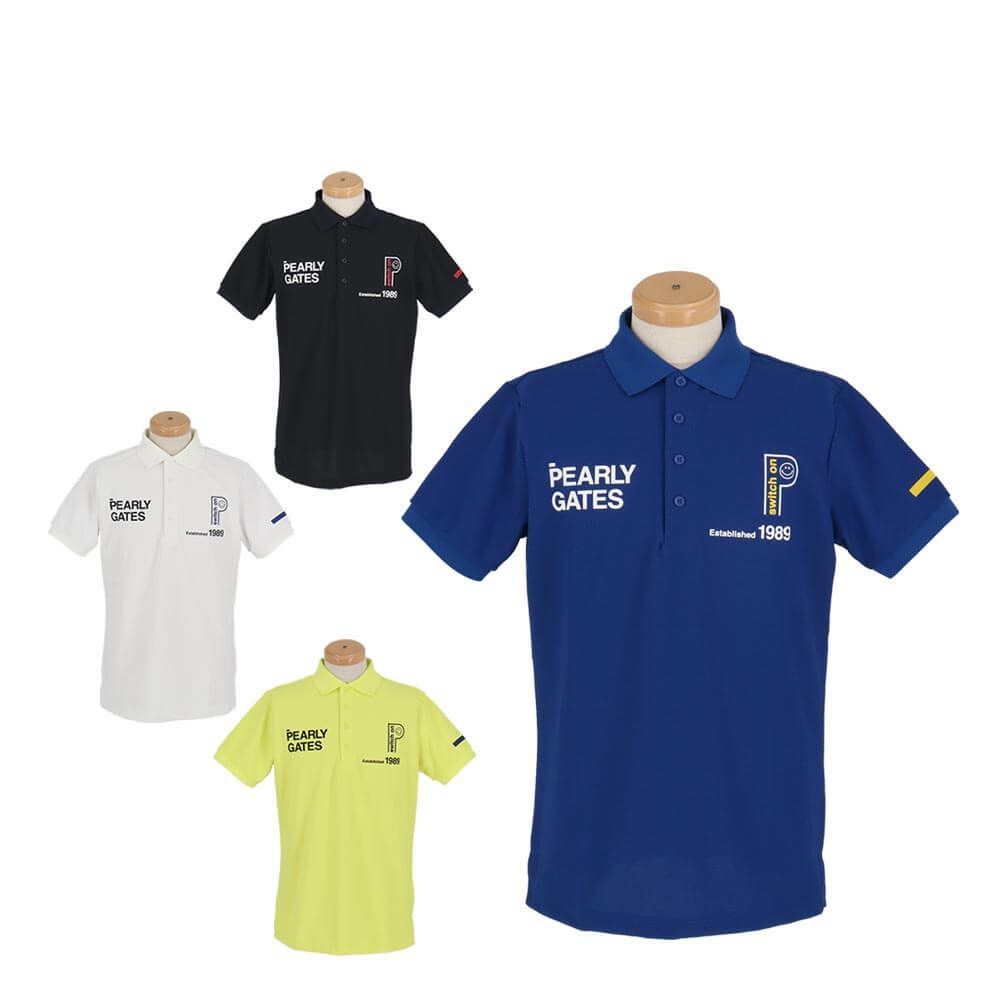 パーリーゲイツ PEARLY GATES　メンズ バックプリント ストレッチ 半袖 ポロシャツ 053-5160301　2025年モデル