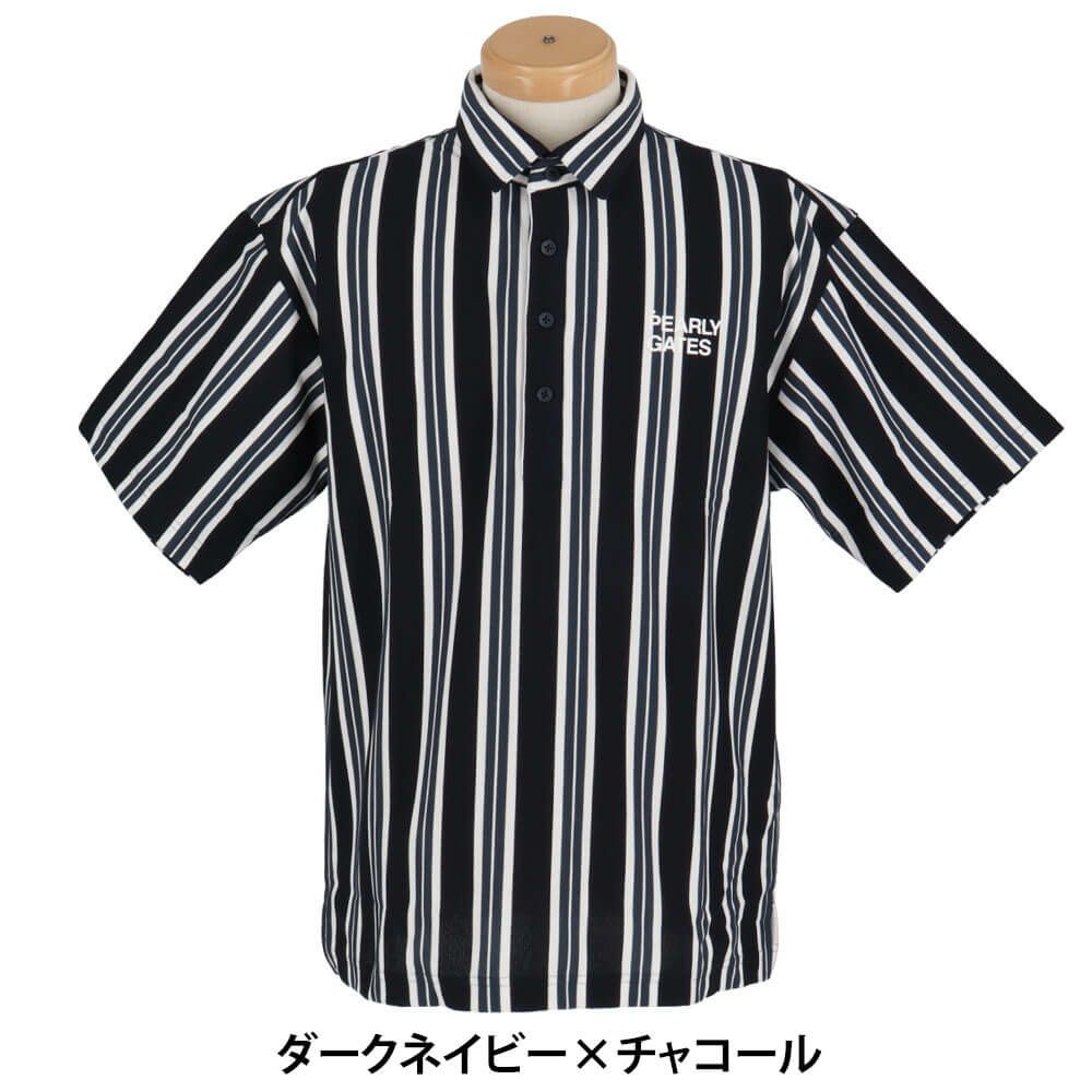 パーリーゲイツ PEARLY GATES　メンズ ストライプ柄 ストレッチ 半袖 ポロシャツ 053-5160307　2025年モデル 詳細2