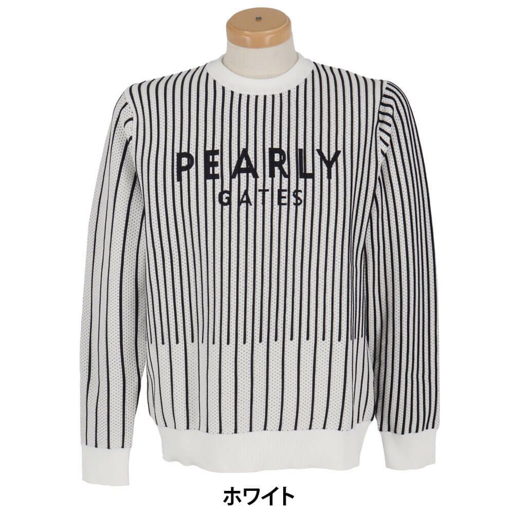 パーリーゲイツ PEARLY GATES　メンズ ストライプ柄 長袖 クルーネック セーター 053-5170301　2025年モデル 詳細2