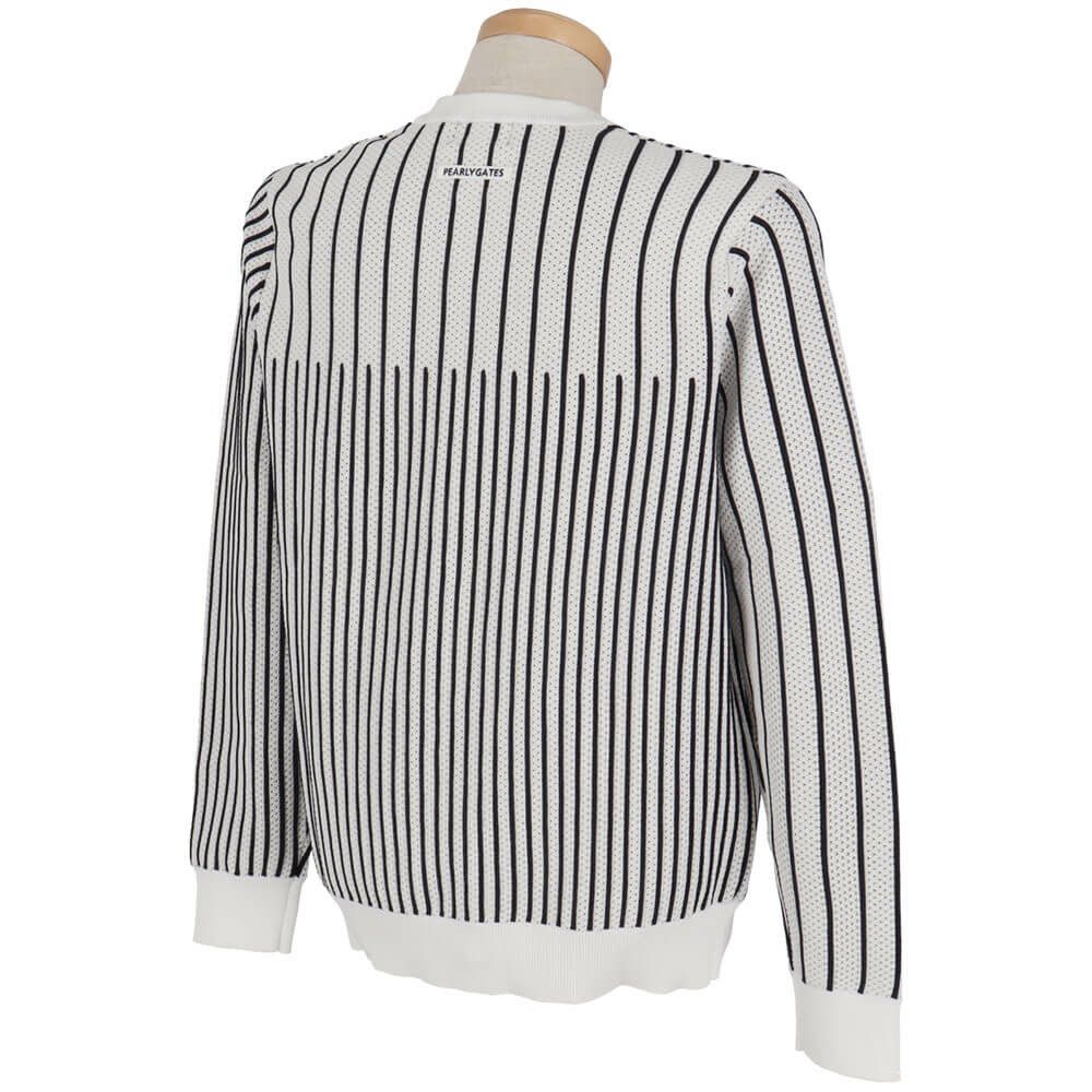 パーリーゲイツ PEARLY GATES　メンズ ストライプ柄 長袖 クルーネック セーター 053-5170301　2025年モデル 詳細3