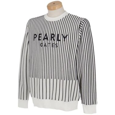 パーリーゲイツ PEARLY GATES　メンズ ストライプ柄 長袖 クルーネック セーター 053-5170301　2025年モデル 詳細4