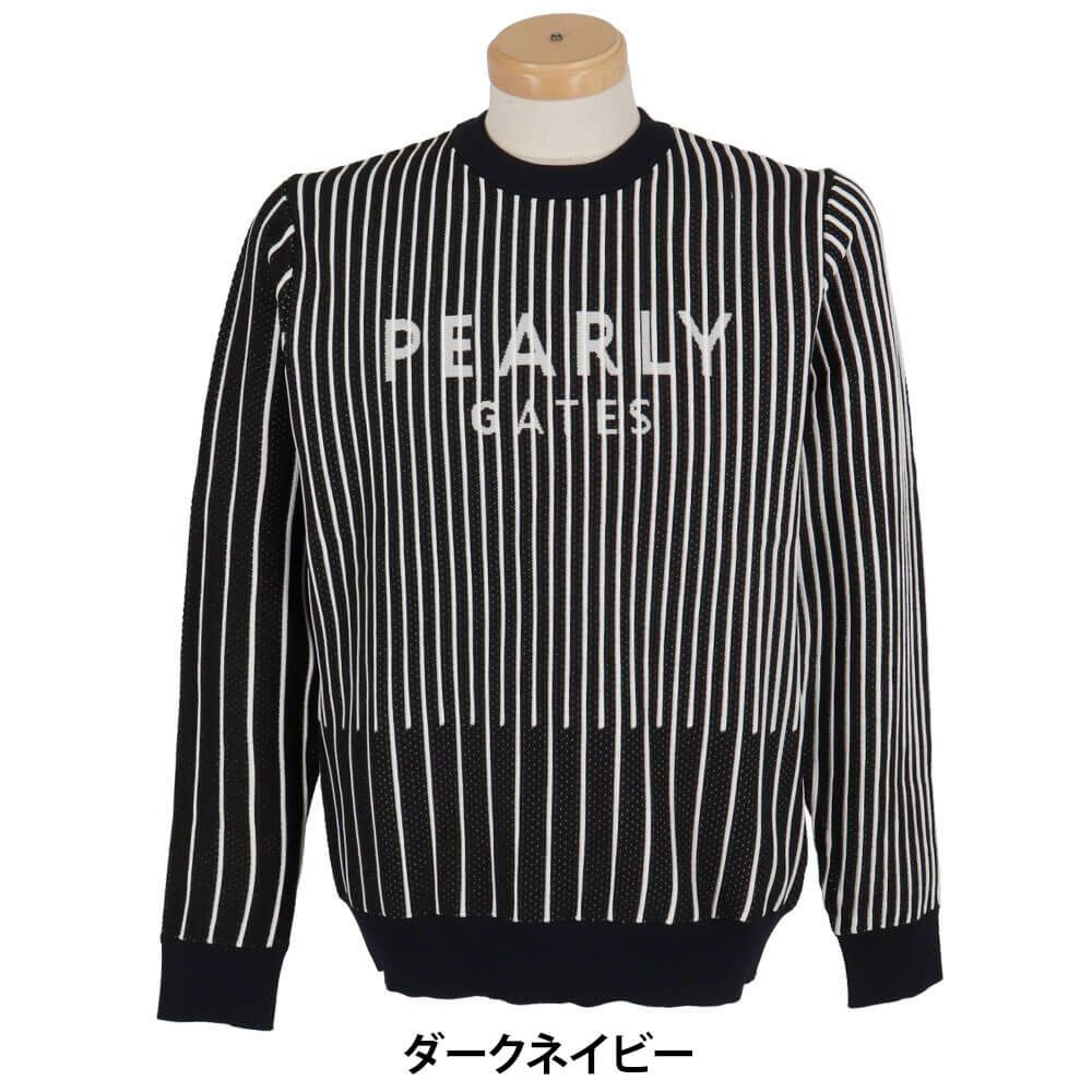 パーリーゲイツ PEARLY GATES　メンズ ストライプ柄 長袖 クルーネック セーター 053-5170301　2025年モデル 詳細5