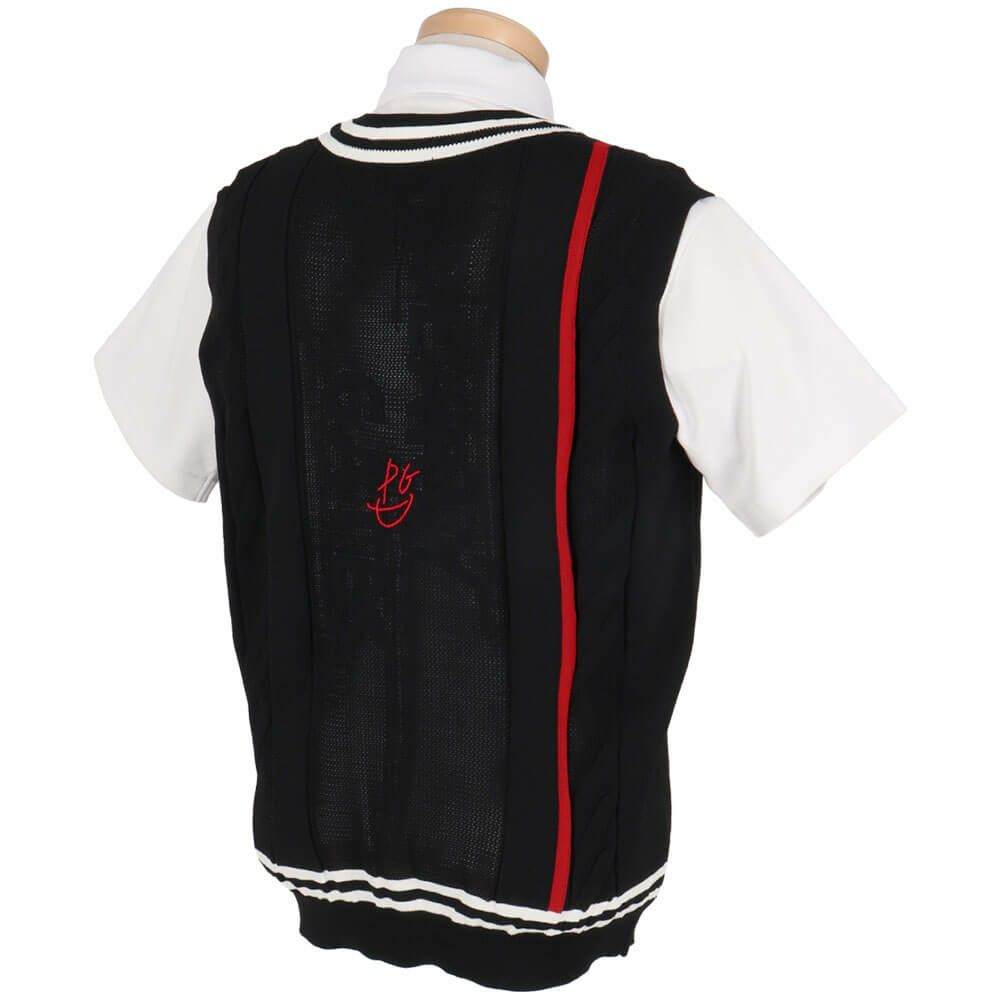 パーリーゲイツ PEARLY GATES　メンズ ケーブル編み 配色ライン Vネック ニット ベスト 053-5173201　2025年モデル 詳細6