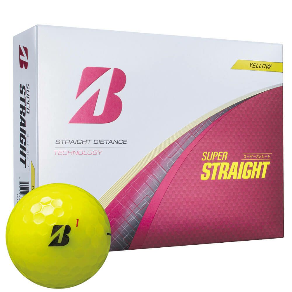 ブリヂストン　スーパーストレート 2025年モデル　ゴルフボール 1ダース（12球入り） イエロー 詳細1