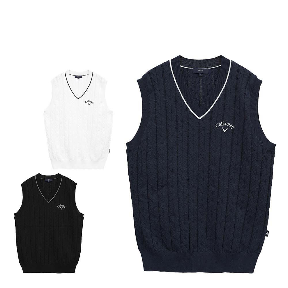 キャロウェイ Callaway　メンズ ヘリンボーン Vネック ニット ベスト C25119100　2025年モデル