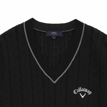 キャロウェイ Callaway　メンズ ヘリンボーン Vネック ニット ベスト C25119100　2025年モデル 詳細1