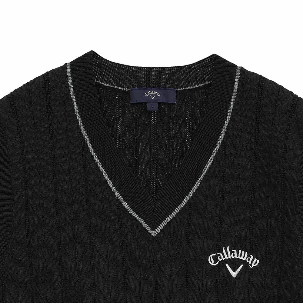 キャロウェイ Callaway　メンズ ヘリンボーン Vネック ニット ベスト C25119100　2025年モデル 詳細1