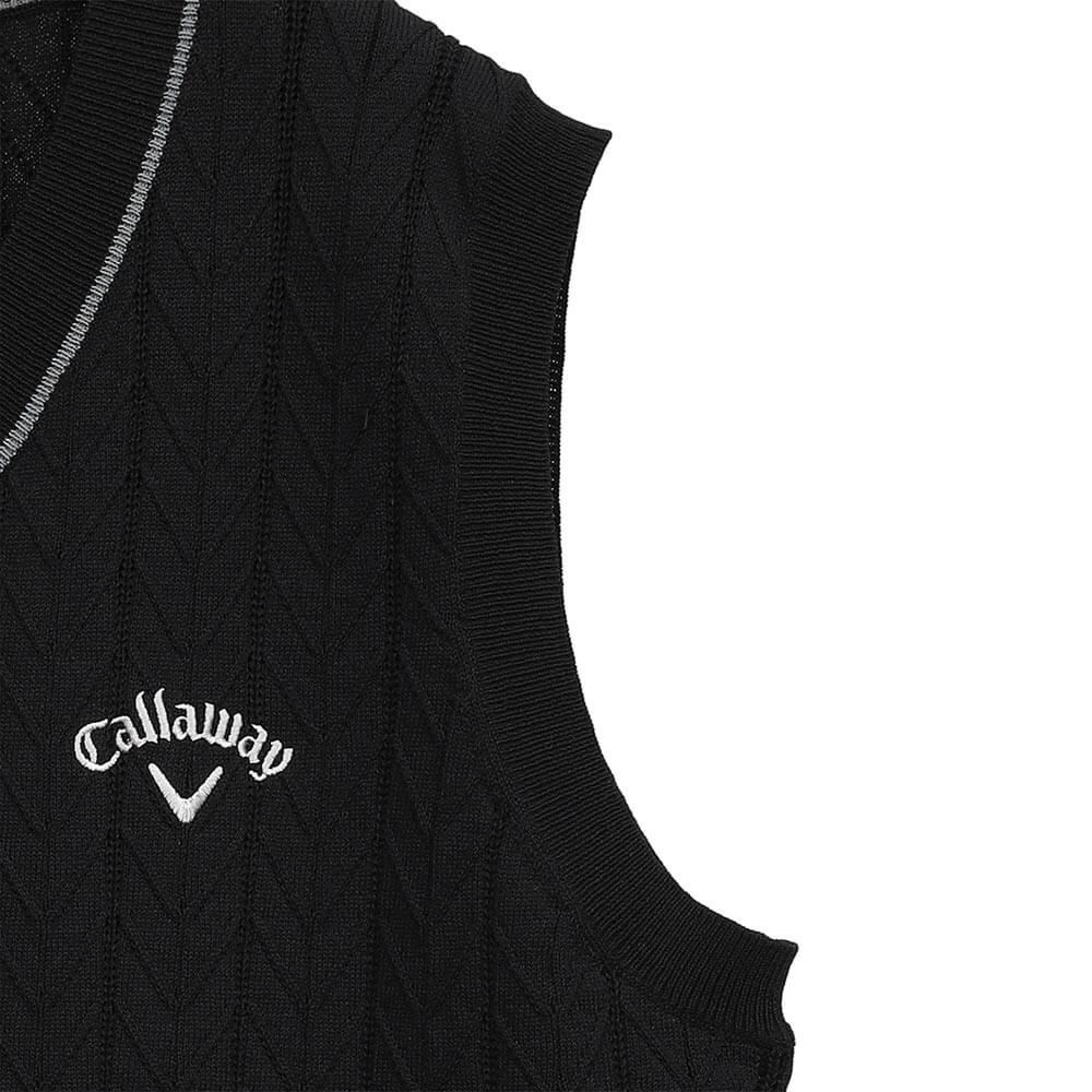 キャロウェイ Callaway　メンズ ヘリンボーン Vネック ニット ベスト C25119100　2025年モデル 詳細1