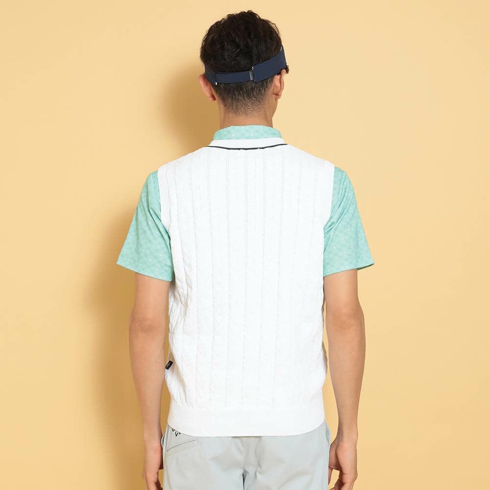 キャロウェイ Callaway　メンズ ヘリンボーン Vネック ニット ベスト C25119100　2025年モデル 詳細1