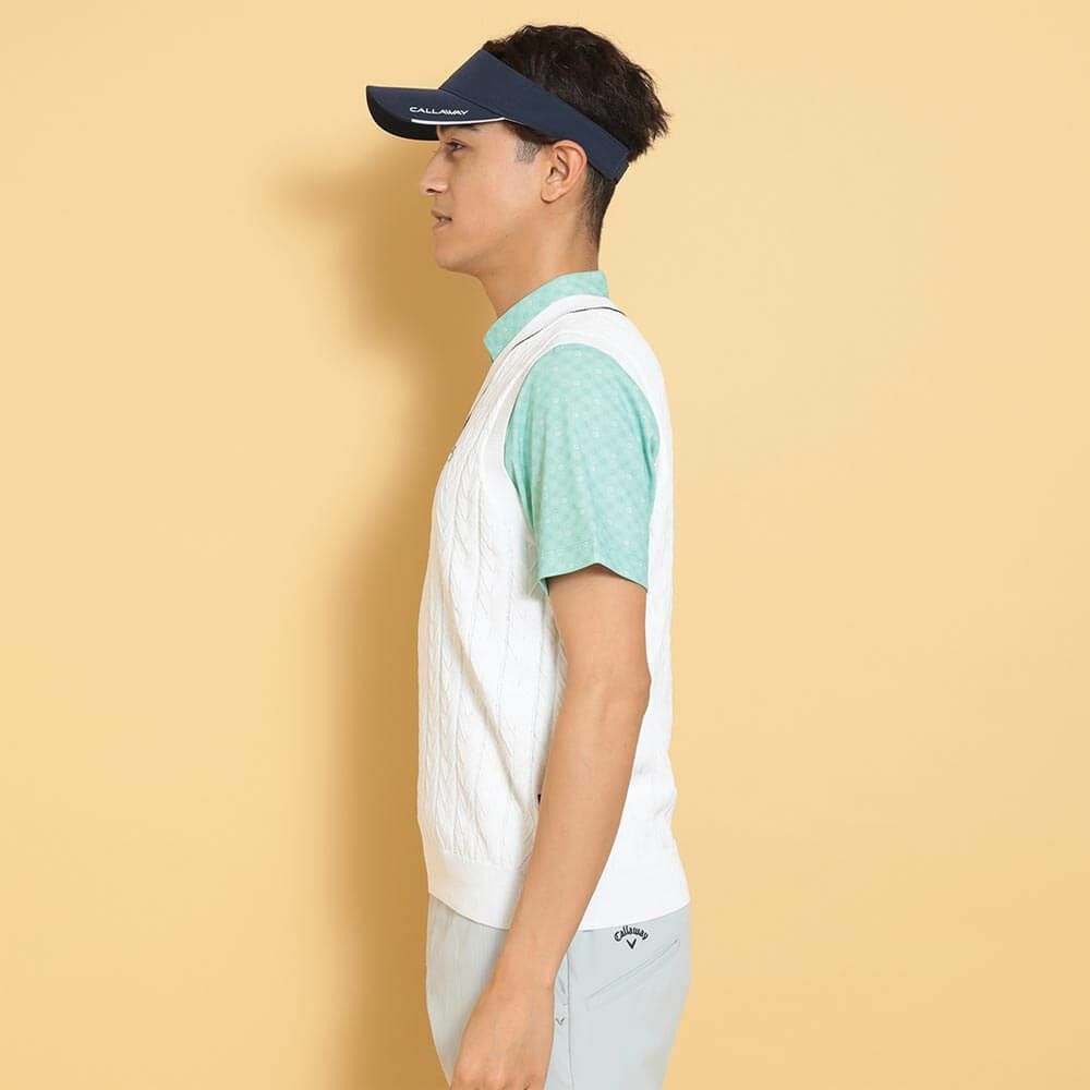 キャロウェイ Callaway　メンズ ヘリンボーン Vネック ニット ベスト C25119100　2025年モデル 詳細1