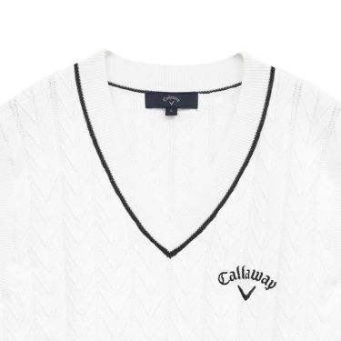 キャロウェイ Callaway　メンズ ヘリンボーン Vネック ニット ベスト C25119100　2025年モデル 詳細1