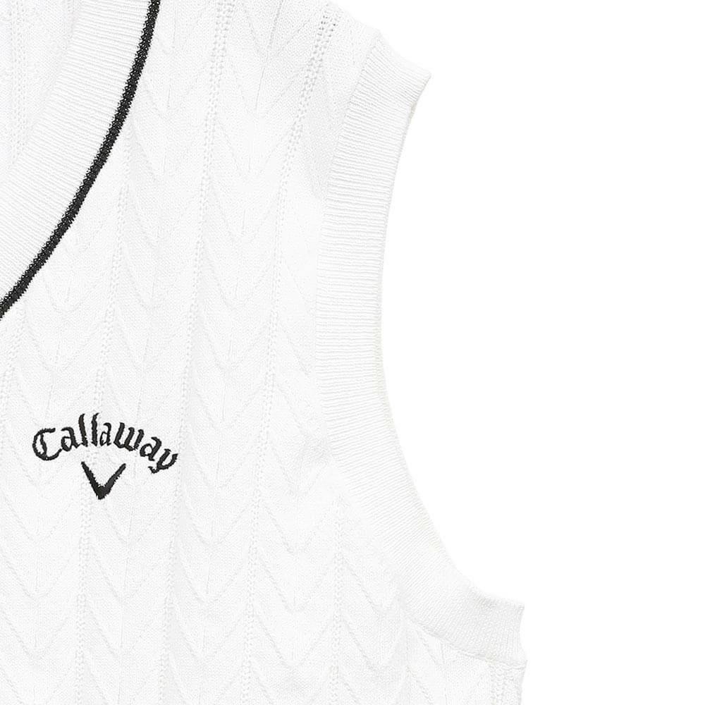 キャロウェイ Callaway　メンズ ヘリンボーン Vネック ニット ベスト C25119100　2025年モデル 詳細1
