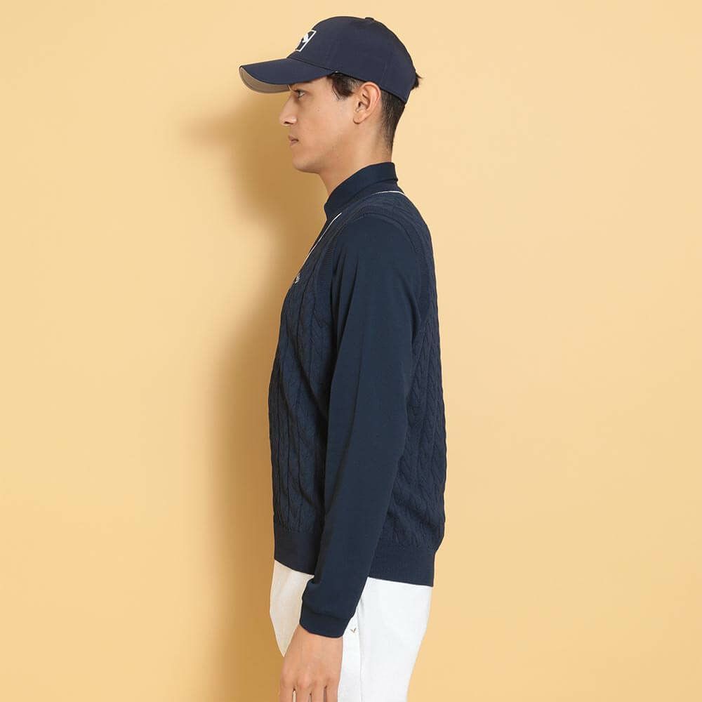 キャロウェイ Callaway　メンズ ヘリンボーン Vネック ニット ベスト C25119100　2025年モデル 詳細1