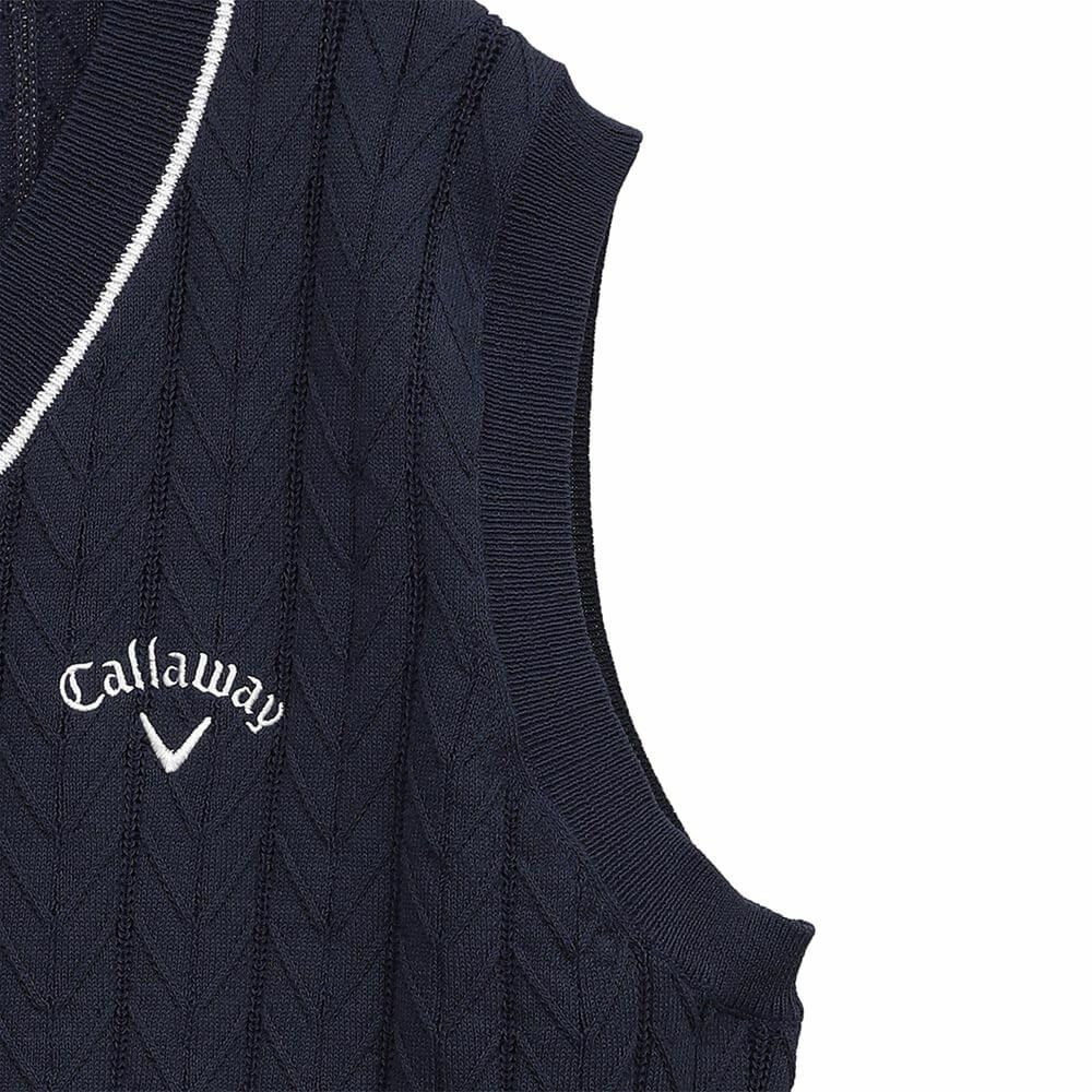 キャロウェイ Callaway　メンズ ヘリンボーン Vネック ニット ベスト C25119100　2025年モデル 詳細1